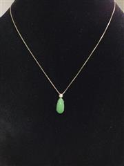 Synthetic Jade Stone Necklace 925 Silver 3.14g